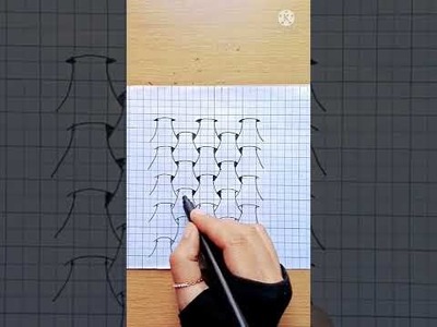 Easy 3d art on graph paper #youtubeshorts