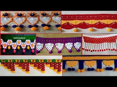 Easy and beautiful Toran design.how to crochet woolen Toran design.door hanging craft ideas