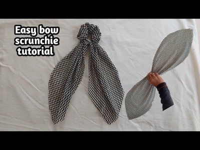 Easy bow scarf scrunchie tutorial.DIY scrunchie.hair scarf.yumnas world