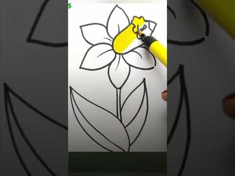 Easy drawings of flowers ????#howtodraw #easydrawing #colordrawings #amazingdrawing #shorts #short