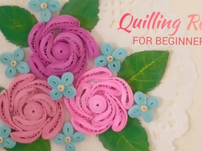 Easy Paper Quilling Flowers For Beginners without Tools | Quilled Rose