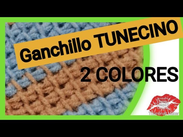 ???? Ganchillo TUNECINO ???? ¡ 2 cambios de COLOR ! ???? Tunisian Crochet