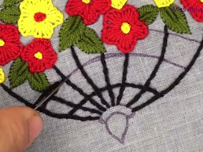 Hand Embroidery Flower Design, Cute Umbrella Flower Design, Easy Small  Flower Design-593