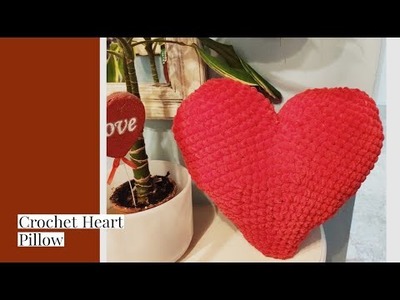 How to crochet an easy Heart Pillow. Tutorial #56