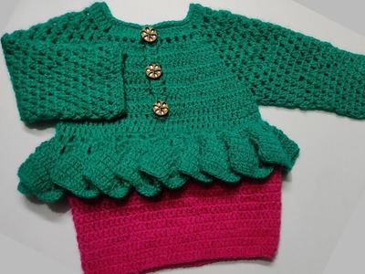 How  to  crochet  beautiful  stylish Bodycon  baby  dress. 9 months  to 6 year