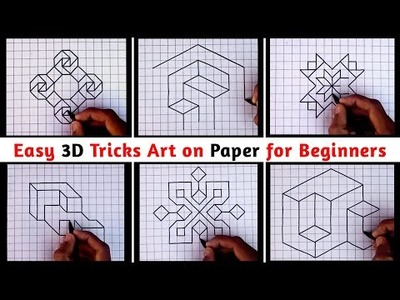 How to Draw 3D Drawings - 3D Trick Art for Kids - Easy 3D Drawing