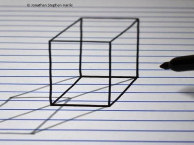 How to Draw a 3D Cube | Easy Trick Art Drawing For Beginners. Anamorphic Illusion