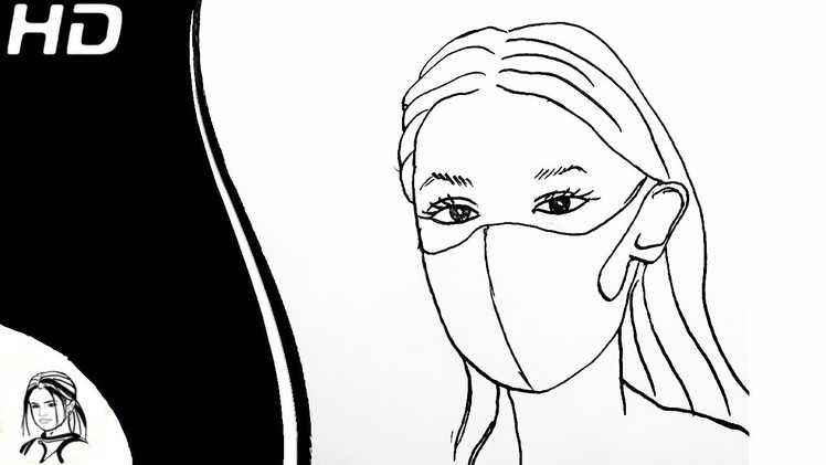 How To Draw A Beautiful Woman With A doms Mask The Easy Way Step By Step #shorts