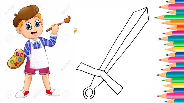 How to draw a Sword for Kids | Sword Easy Draw Tutorial