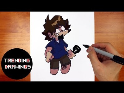 How To Draw FNF MOD Character - Gregory Easy Step by Step