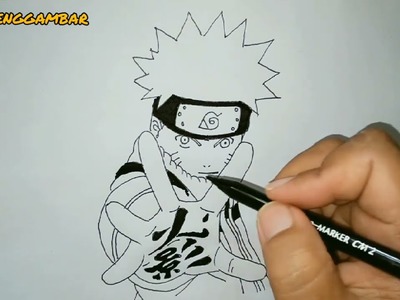 How to draw Naruto from Naruto Shippuden Anime ( Speed drawing )