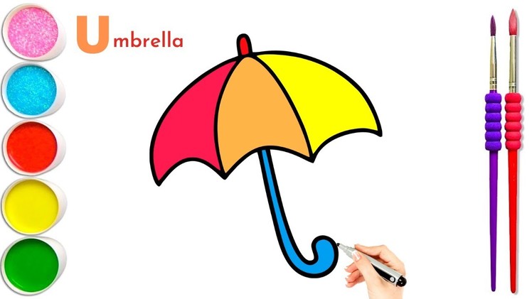 How to Draw Umbrella☂️ | Easy Step by Step Draw Umbrella for Kids | Comment dessiner un parapluie☂️
