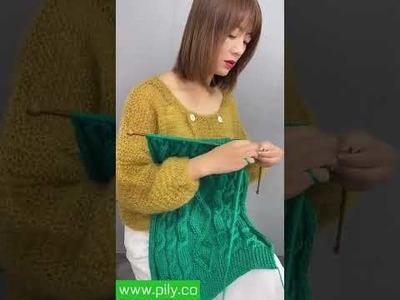 How to knit a sweater for beginners step by step - how to knit a sweater (without a pattern) #Shorts