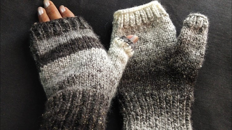 How to knit half gloves for gents