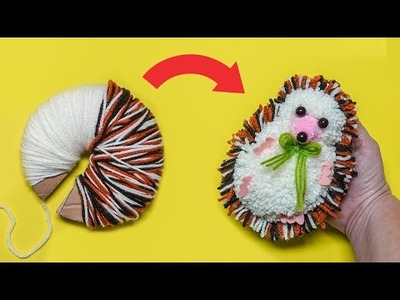 How To Make A Fluffy POM POM Hedgehog | DIY Tutorial