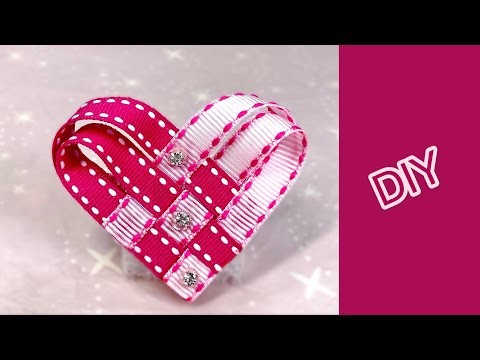 How to make a “heart hair clips” | tutorial |Ribbon Woven heart Hair clips |video 112.