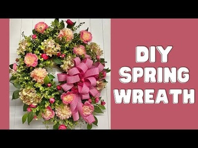 How to Make a Spring Wreath for Doors - DIY Floral Wreath