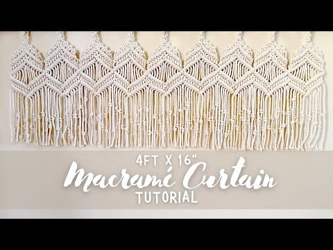 How to make: Macrame Curtain Tutorial for Short Long Window (Size 48”x17” inches)