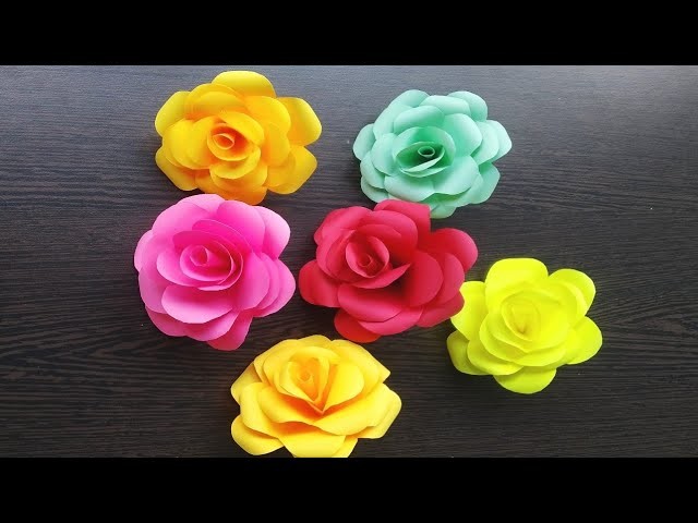 how-to-make-realistic-easy-paper-roses-paper-flower-rose-flower-making