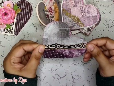 Icraft Love in the Air mini album tutorial. Diy Love scrapbook.quick heart shape scrapbook for gift