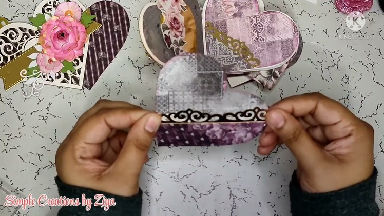 Icraft Love in the Air mini album tutorial. Diy Love scrapbook.quick heart shape scrapbook for gift