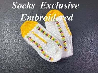 Knitting Embroidered Exclusive Socks | आकर्षक कढ़ाई वाली जुराब की बुनाई आसानी से सीखें | #ritu #knit