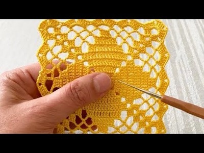LIKE A YELLOW CANDY - Beautiful Crochet Table and Bedspread Motif Tutorial