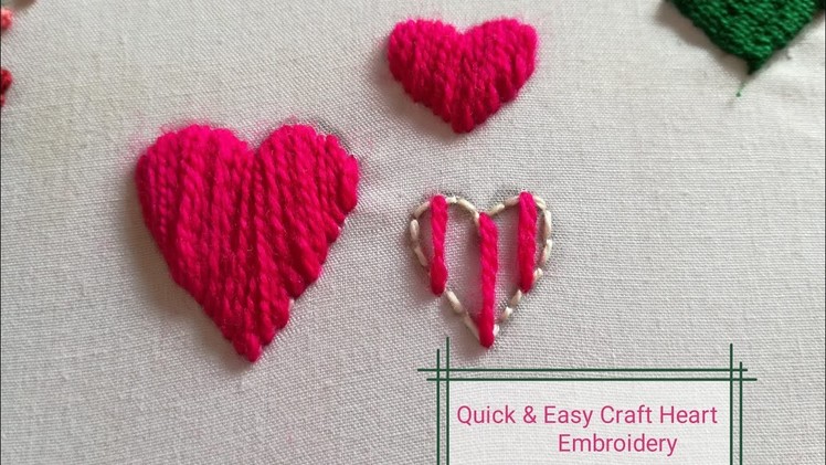 Quick & Easy Craft for Perfect Satin Stitch Heart embroidery |Basic Hand embroidery for beginners