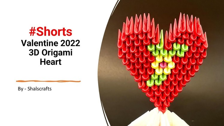 #shorts   3D Origami Red Heart | Valentine Day 3D Origami
