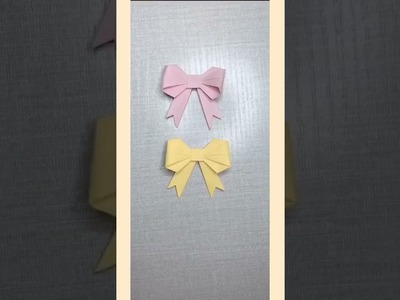 #Shorts How to Make a bow. Paper Craft-Easy DIY Craft for Kids-Paper So Cute! #3D