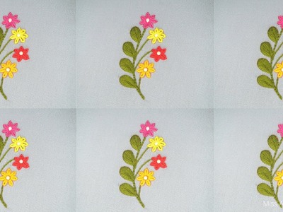 Simple Hand Embroidery design for Dresses, All Over Embroidery Design by Hand, Easy Small Flower