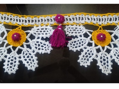 So unique So easy and beautiful toran design.How to crochet woolen toran#Wowcreation