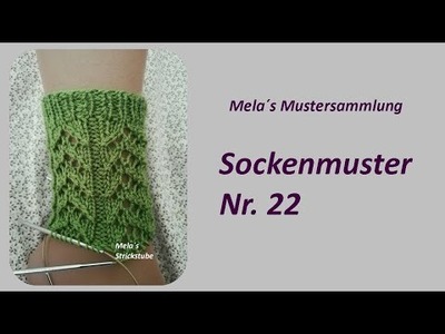 Sockenmuster Nr. 22 - Strickmuster in Runden stricken. Socks knitting pattern