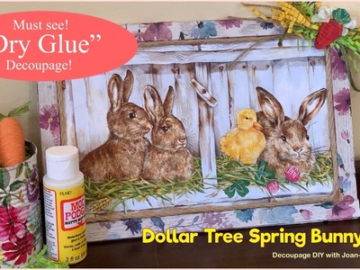 Spring Farm Sign.  WATCH! Amazing “Dry Glue” Napkin Decoupage!. Dollar Tree Stuff