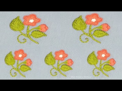 Stylish Hand Embroidery All Over Designs, Hand Embroidery Very Easy Flower Embroidery Tutorial