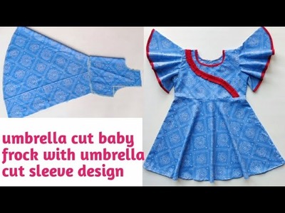 Umbrella Cut Baby Frock Cutting and Stitching. Umbrella Cut frock With Umbrella Sleeves Cutting and