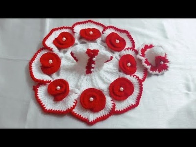 Valentine's Day Special poshak for laddoo gopal ji .  3 no.size dress by crochet #woolen #crochet