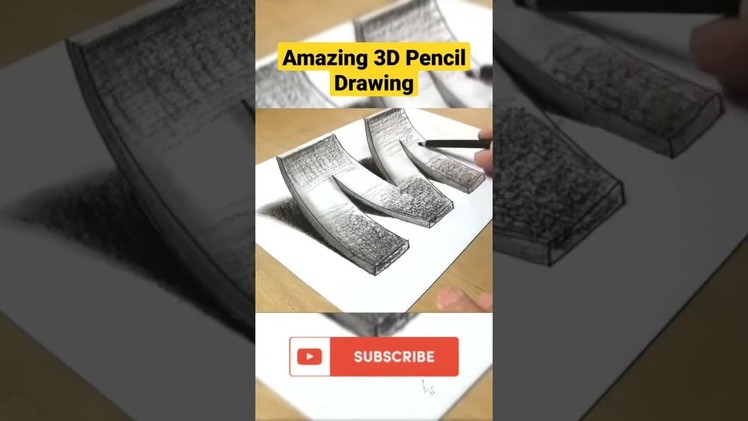 Amazing 3D pencil drawing - 3D pencil drawing tutorial step by step #creative #whatsappstatus #short