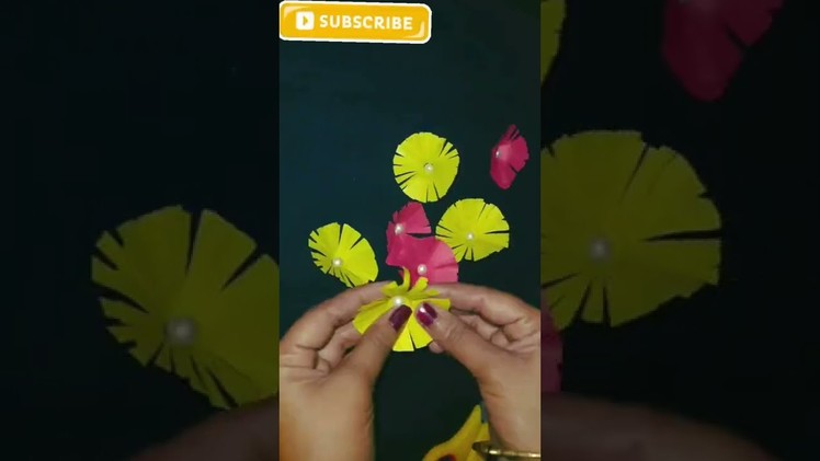 Beautiful Paper flower wallmate craft idea. paper craft.#shorts #Viralvideo #Youtubeshorts #6