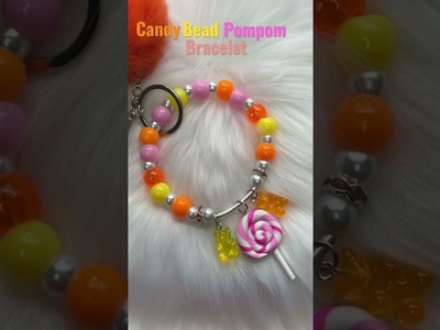 Candy beaded pompom bracelet. Kandi Swirl. Glass pearl beads@closetofsass