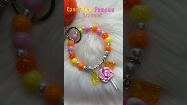 Candy beaded pompom bracelet. Kandi Swirl. Glass pearl beads@closetofsass
