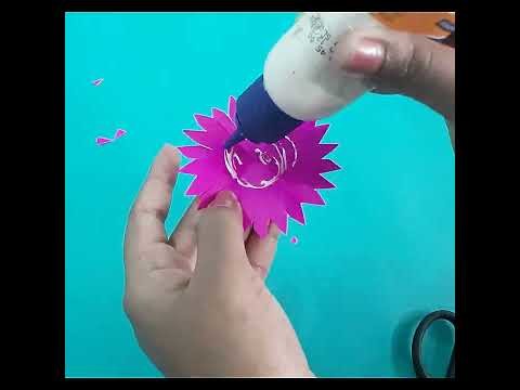 Colour paper flower making ideas | DIY paper flower craft #shorts #youtubeshorts