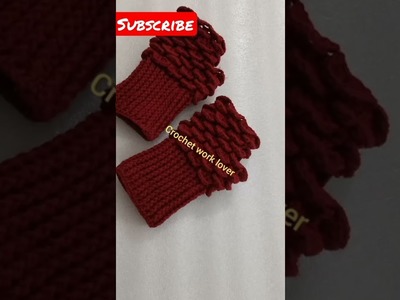 Crochet crocodile stitch gloves|see full tutorial visit https:.youtu.be.beCZ12zN-CE