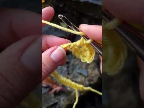 Crochet Tutorial: Close up of how to make a Half Double Crochet.