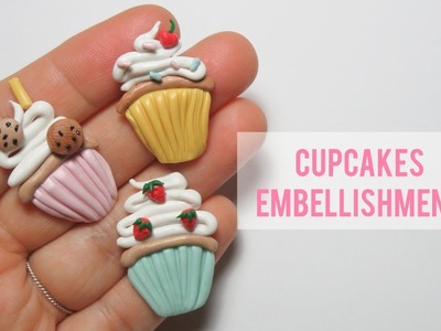 Cupcake Embellishments made from polymer clay