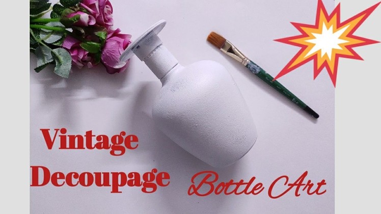 Decoupage Tutorial - Vintage Glass Bottle Art| Vibha's Craft Zone