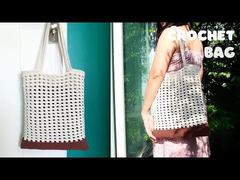 ????????DIY Crochet Bag | Crochet Shoulder Bag | 2 Tones Tote Bag Crochet Tutorial | ViVi Berry Crochet