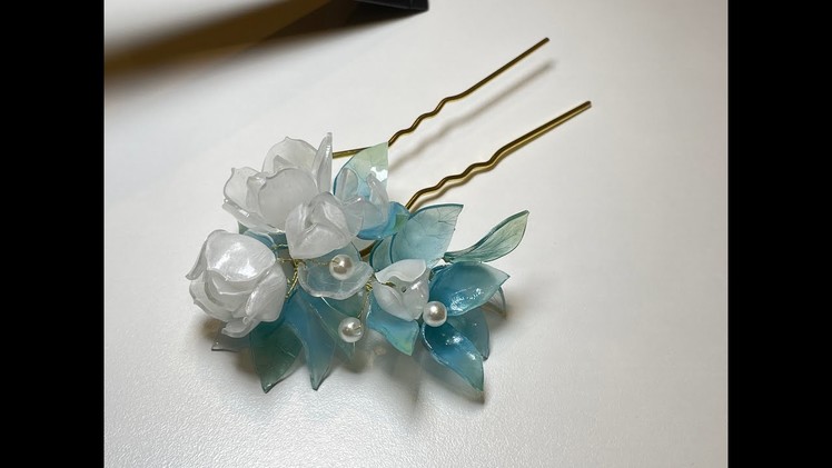 DIY | Making Jasmine Flower Hair Pin | Plastic Art