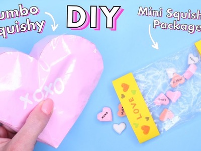 DIY Mini Squishies Package  & Jumbo Paper Squishy | Cute and Easy Valentine DIYs in 5 minutes!