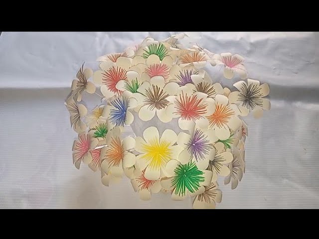 Diy paper flowers guldasta made with empty plastic bottles